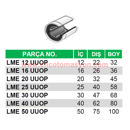 LME 30 UUOP Lineer Rulman d:30 mm D:47 mm L:68 mm